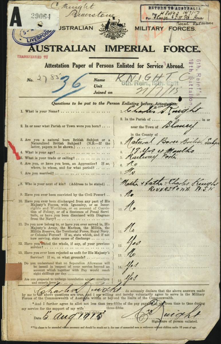 World War 1 Records